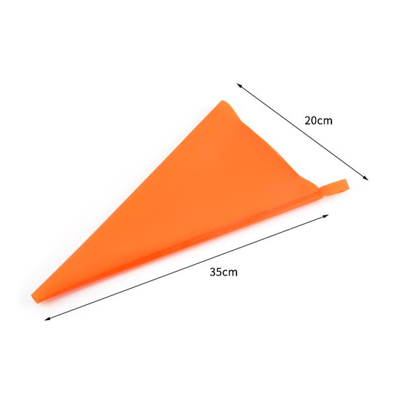 High-Temp Resistant Cake Piping Bags (10-16 Inch) - Orange TPU Silicone