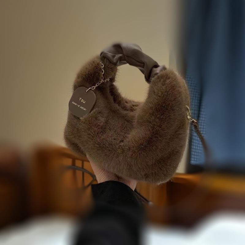 

Плюшевая сумка-тоут в стиле Douyin - Одноручная сумка-коммутер