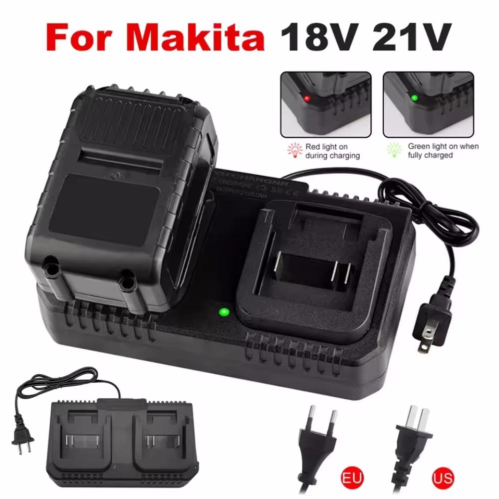 18V 21V 2A/3A Lithium-Batterieladegerät für Makita Bohrmaschine Poliermaschine Rasenmäher Autowaschmaschine Batterieadapter