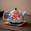 Jingdezhen Ceramic Teapot Tea Set 160ml Japanese Style Blue and White Dragon Fish Teapot Underglaze Colour