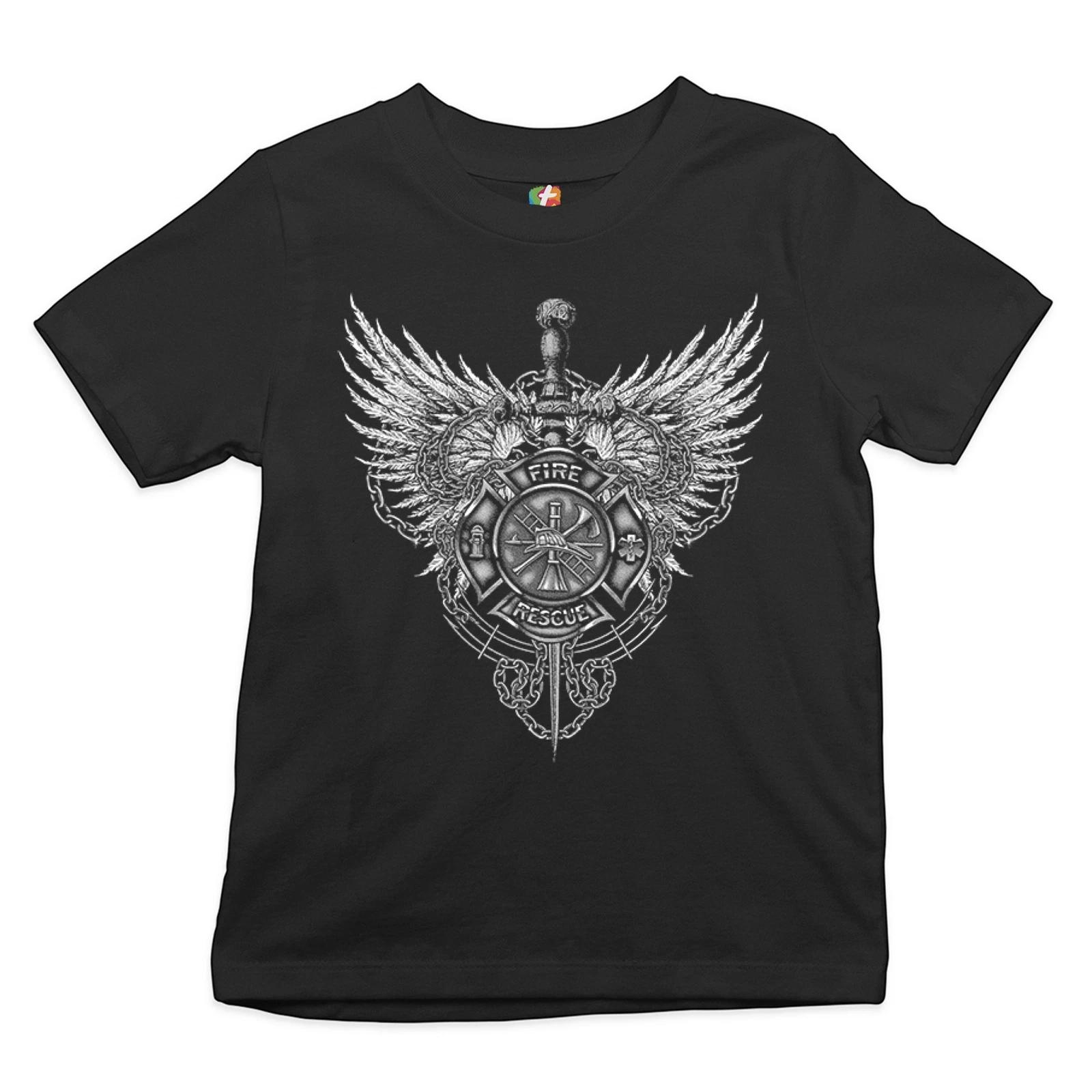 

Gothic Firefighter Emblem Youth kids boys T-Shirt Courage Honor Sacrifice Kids 150