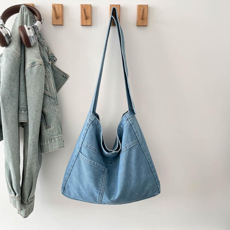 Denim Bag Large Capacity Crossbody Bag Student Class Shoulder Bag