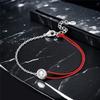 Orstarry New 925 Silver Asymmetric Red Rope Zircon Bracelet Chain Link Women Bracelet Birthday Trend Jewelry Fine Gifts