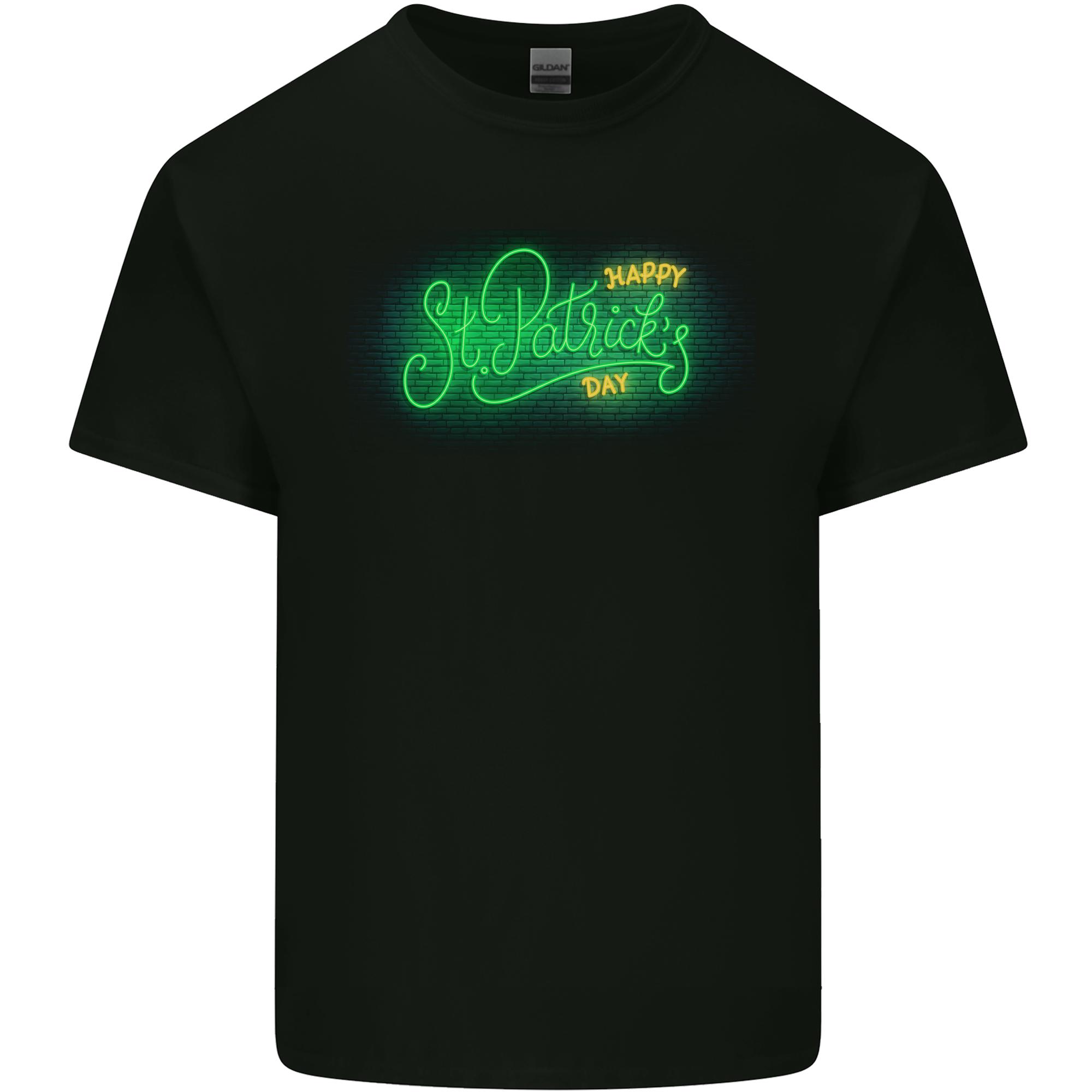 Neon Sign Happy St Patricks Day Unisexs Light Cotton TShirt S