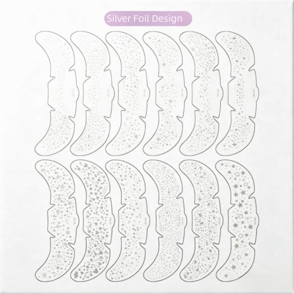 6pcs Waterproof Temporary Tattoo Glitter Makeup Patches Hot Stamping Face Makeup Disposable Use