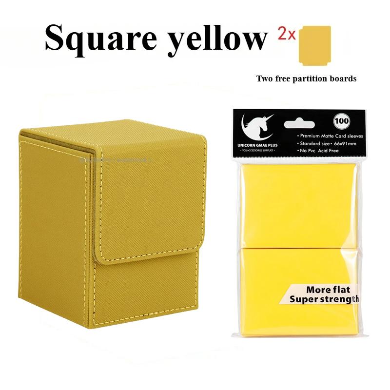 100 Premium Card Sleeves 66x91mm and Trading Card Storage Box Holds 100+ Commander Deck Box for MTG PTCG Baseball Sports Cards