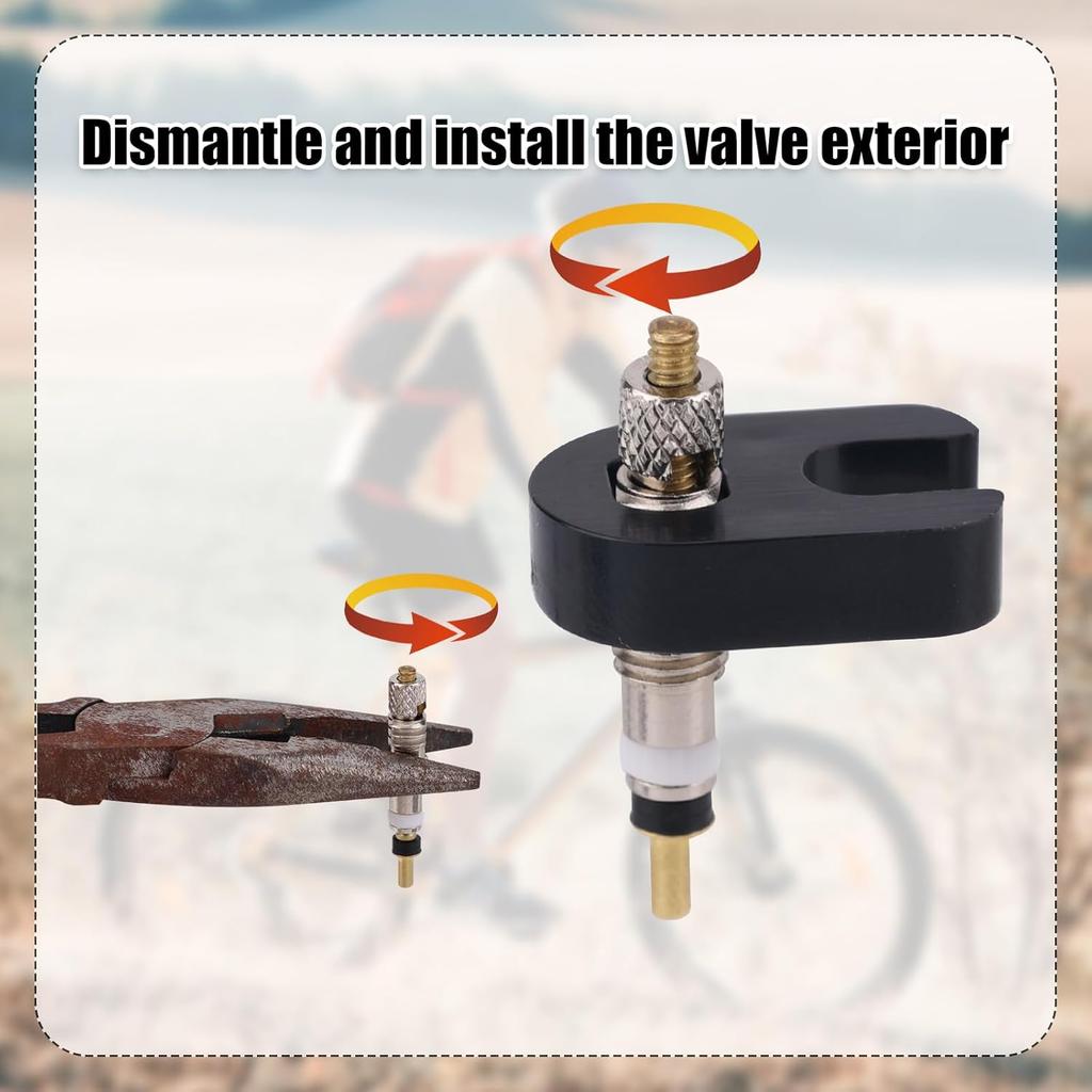 Valve Core Repair Kit for Presta, 4 Valve Cores 4 Valve Core Caps 4 Nuts 2 Plastic Caps 2 Converters and 2 Plastic & Alloy Valve Stem Dismantle