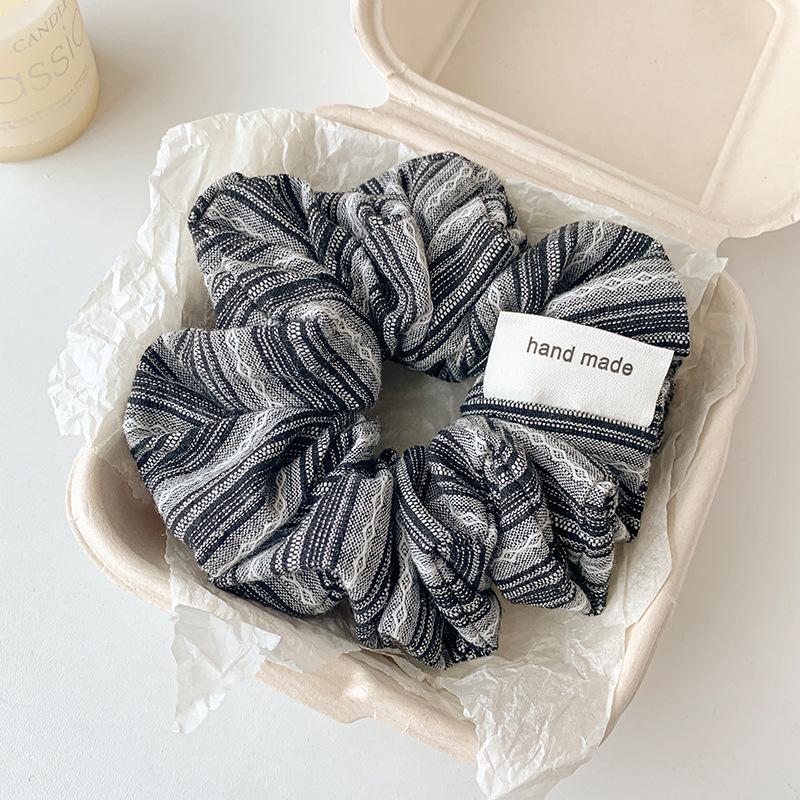 2025 Striped Ball Head Hair Tie: Large Intestine Style for High Ponytails