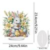 Special Shape Diamond Painting Tabletop Ornaments Kit Cute Rabbit Easter Desktop Diamond Art Kits Egg Flower for Adults Beginner