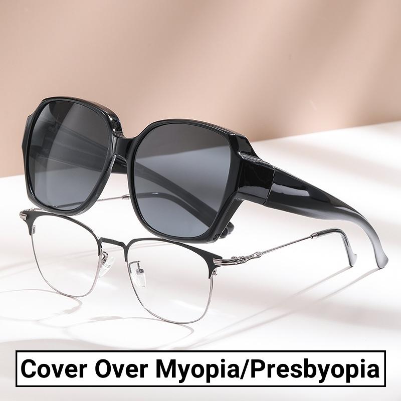 Fashion Round Sunglasses Portable Men Women Vintage Fishing Driving Eyewear Cover Over Myopia Prescription Glasses