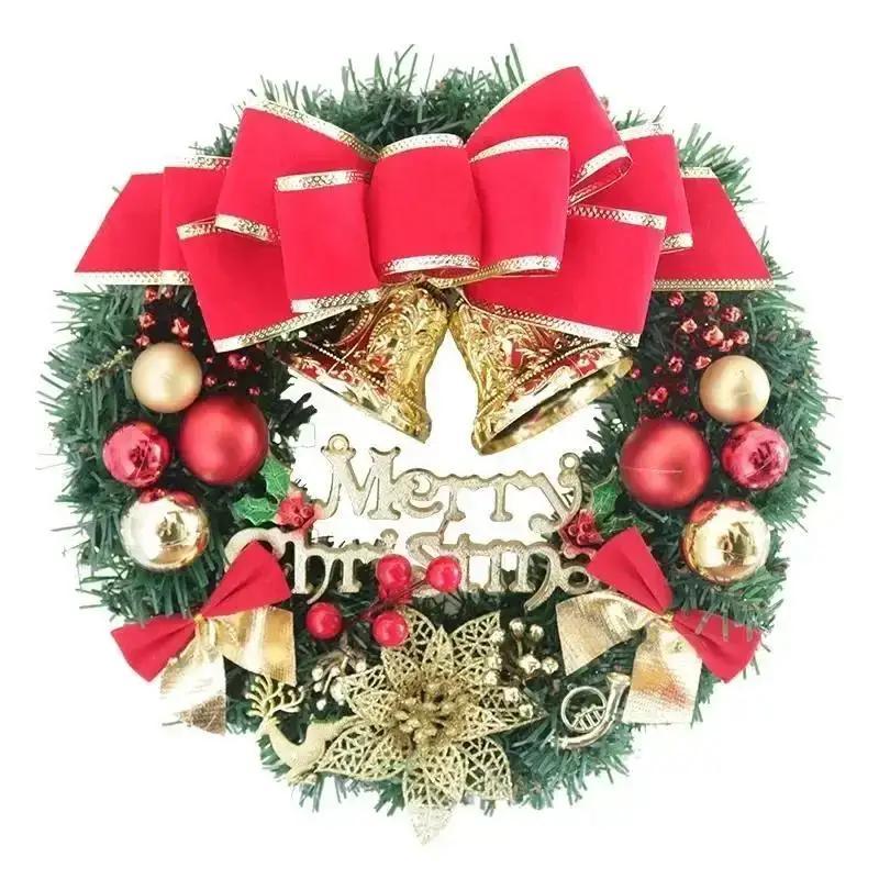 Christmas Decorations 45cm Christmas Wreath Artificial Wreath Door Hanging Window Props Background Christmas Tree Accessories