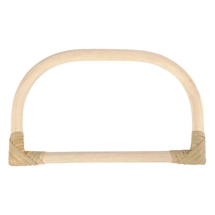 Anses de sac en bambou - CREOTIME - 4 pièces - 15,5 x 9 cm - Semi-arrondies - Légèrement laquées