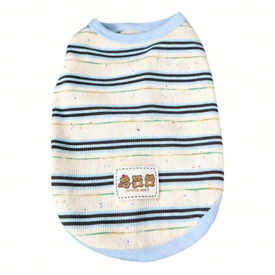 Ribbed Knit Dog Vest Soft Striped Small Puppy T Shirts Summer Sleeveless Breathable Pet Outfits for Small Medium Dogs Cats