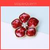 Vintage Red Poppy Brooch For Women With Crystal Embellishments For Fashion Accessory
