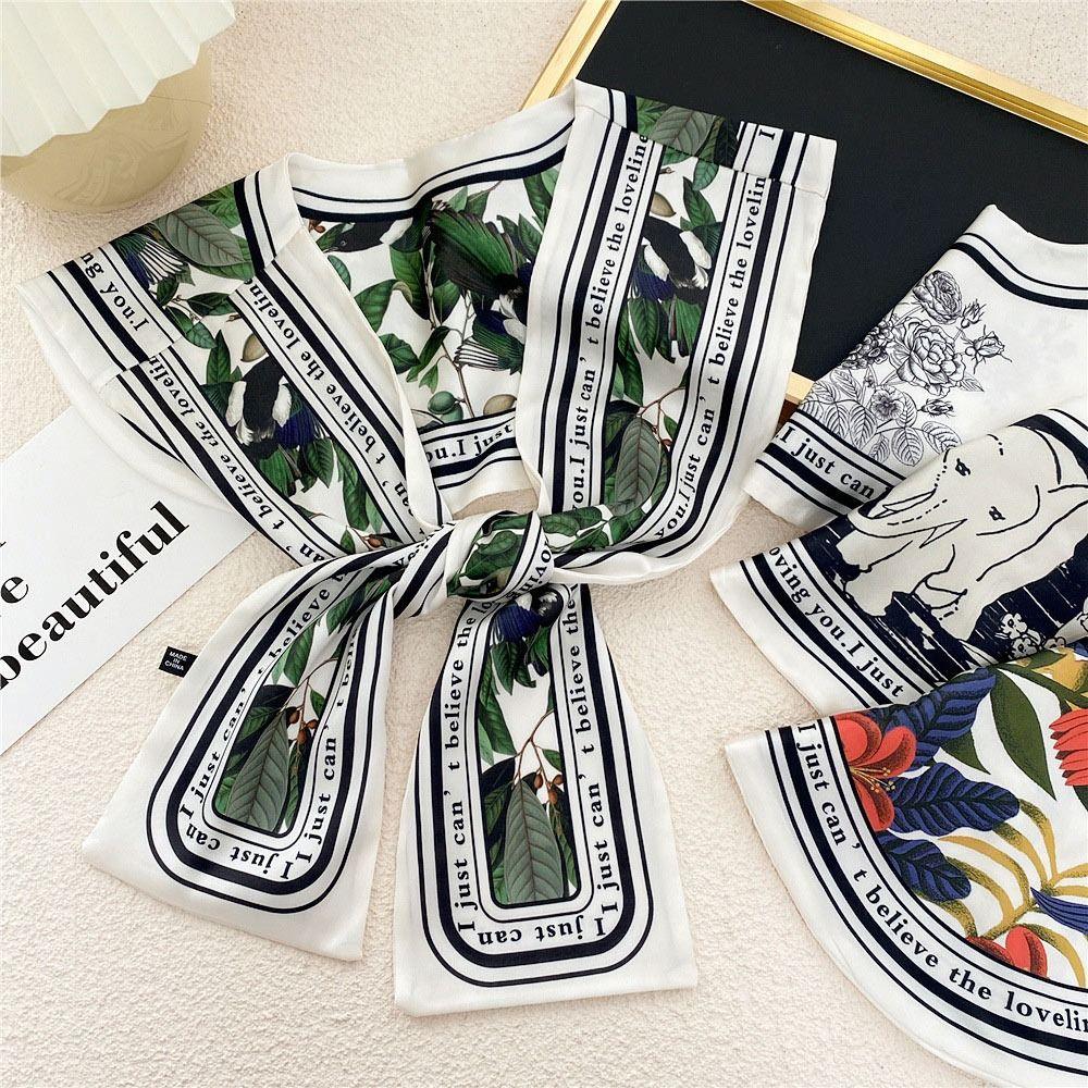 Cloak Oil Painting Shawl with Tie Multicolor Breathable Sle Silk Scarf Short Fake Collar Decorative Air Conditioned Room