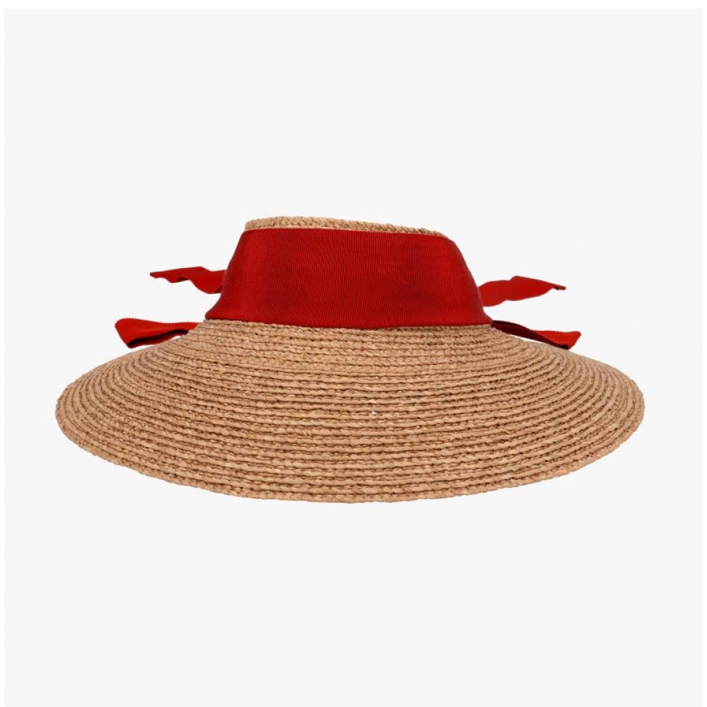 Helen Kaminski Rosalie Nougat Cream Visor Sun Cap Hat51251