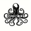 Vintage Octopus Metal Wall Art Personalized Family Name Sign Handcrafted Home Decor Outdoor Gift