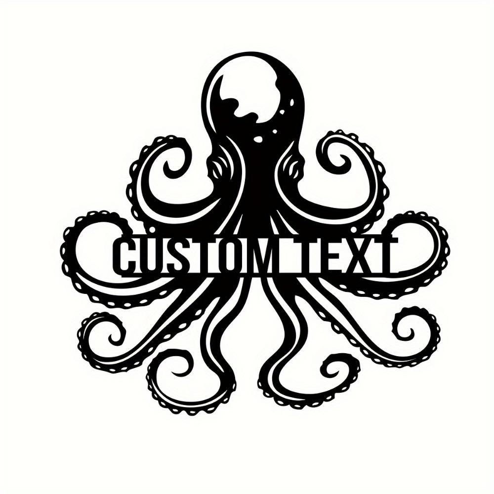Vintage Octopus Metal Wall Art Personalized Family Name Sign Handcrafted Home Decor Outdoor Gift