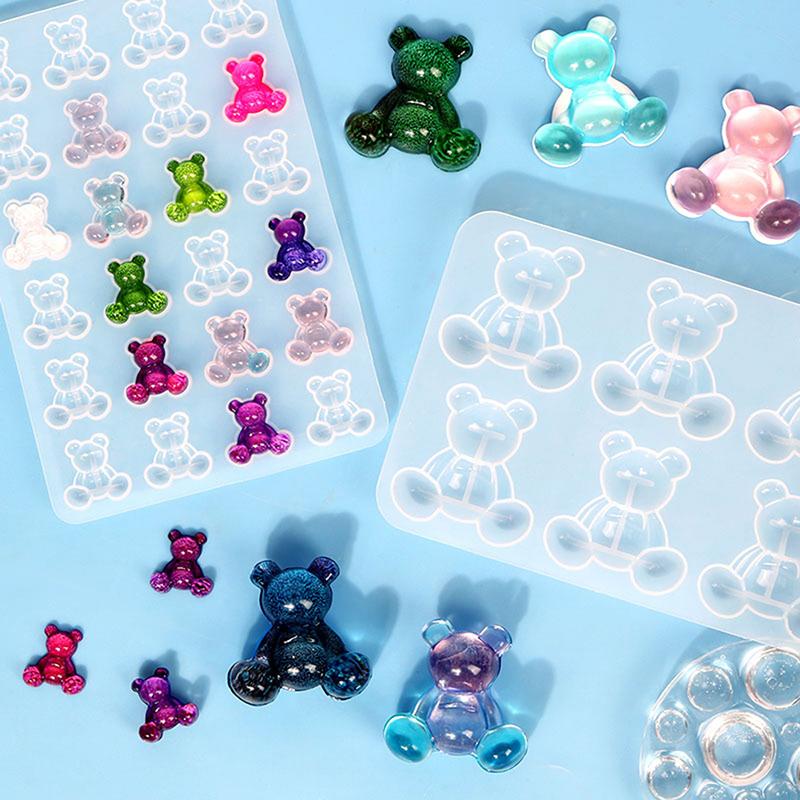 Diy  Epoxy Resin Mold Bear Earring Brooch Hairpin Bear Silicone Mold