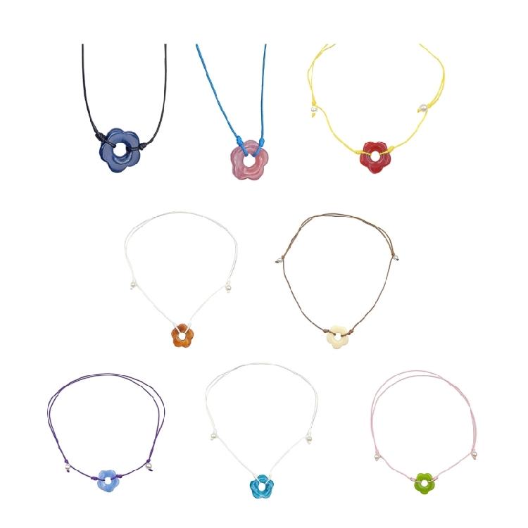 Collana a Catena per Clavicola con Ciondolo a Fiore Novel Europeo e Americano, Versatile
