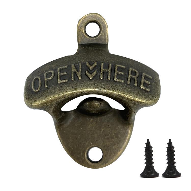 Antique Zinc Alloy Wall-Mounted Bottle Opener