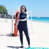 Plus Size Women's Two-Piece Long Sleeve Swimsuit with Sun Protection