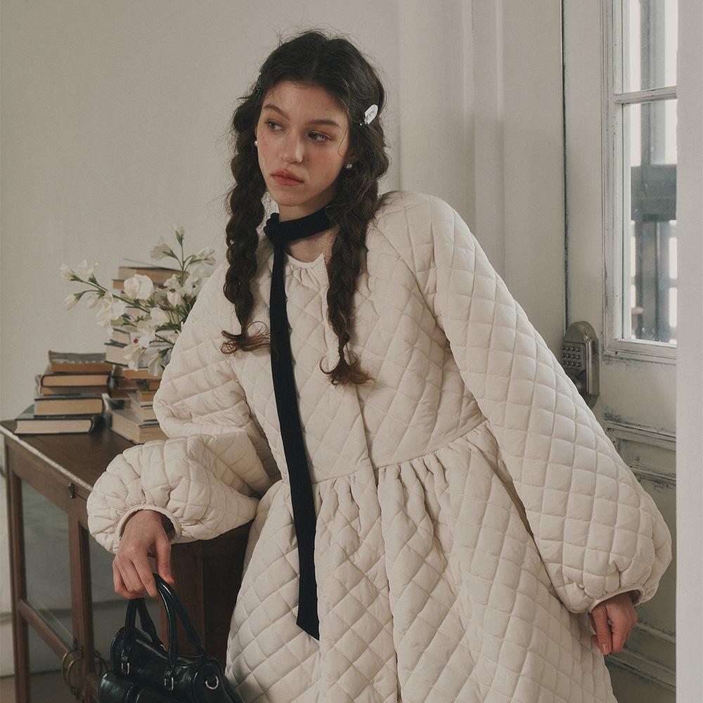 Deondeulob Dd_Fluffy Plaid Coat Dress_2Color