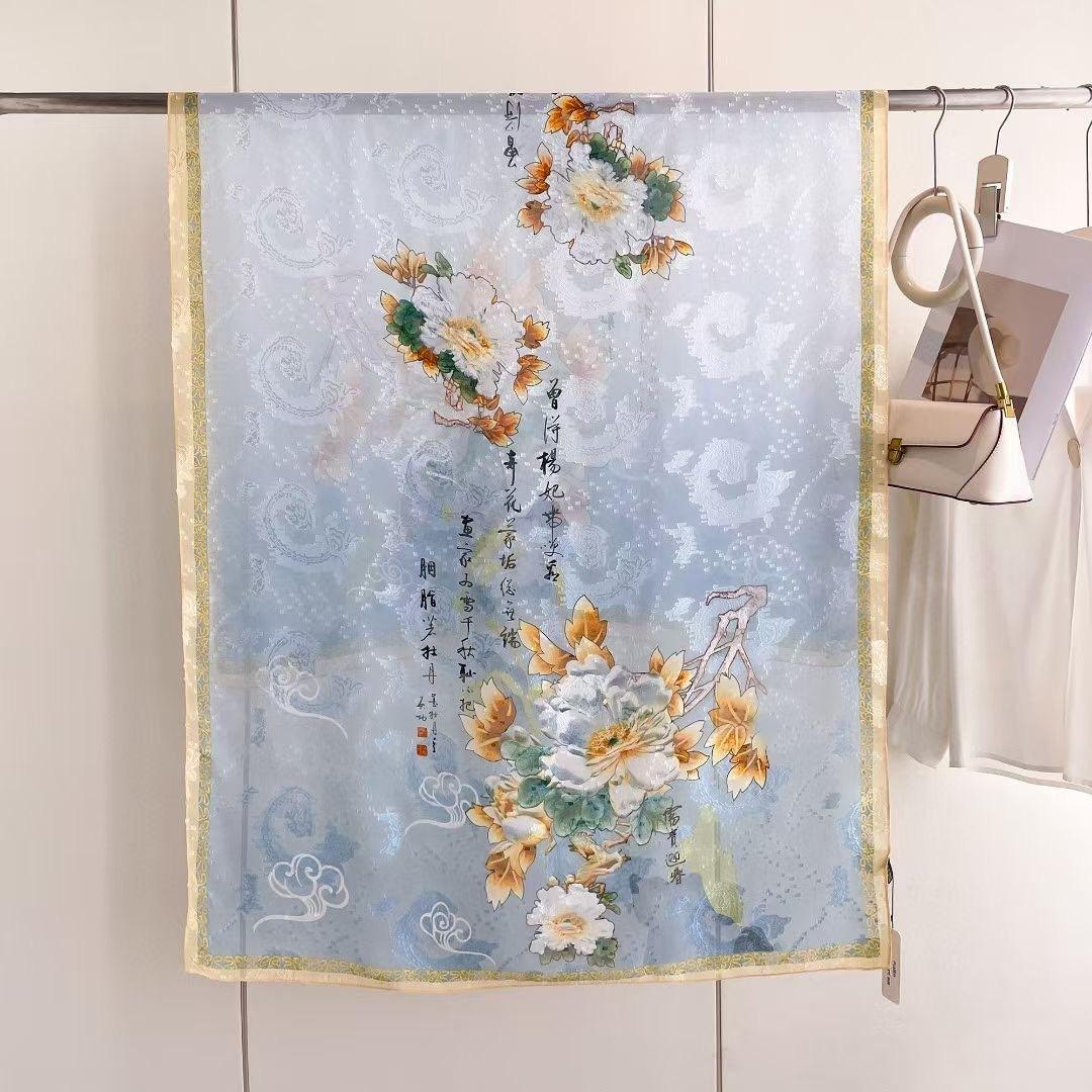 

Новий стиль Тонкий Китайський стиль Жакардовий Висококласний Універсальний Двосторонній Висококласний Шовковий Шарф 180-90cm