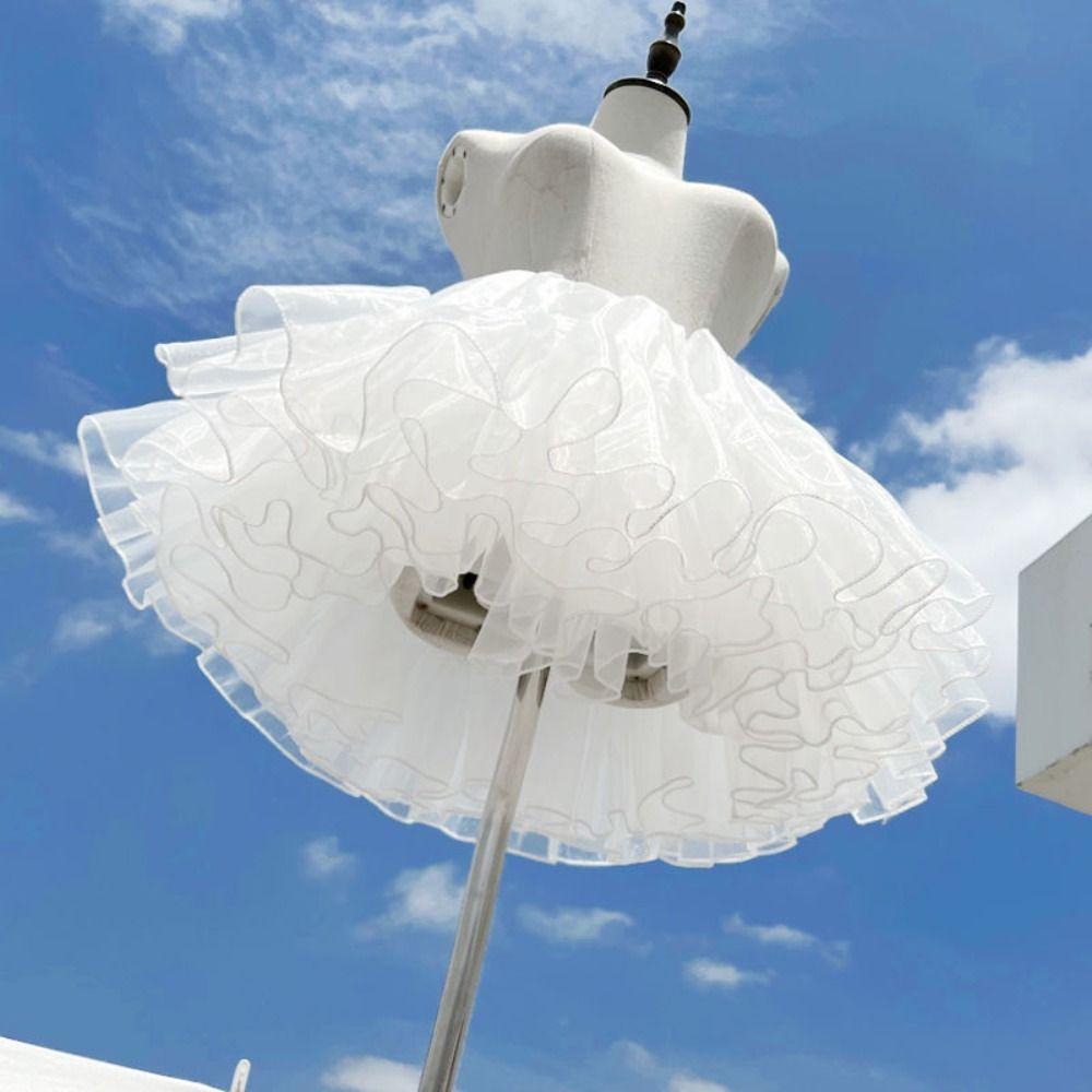Fluffy White Petticoat Lolita Bottoms Skirt Support new Boneless Puffy Skirt