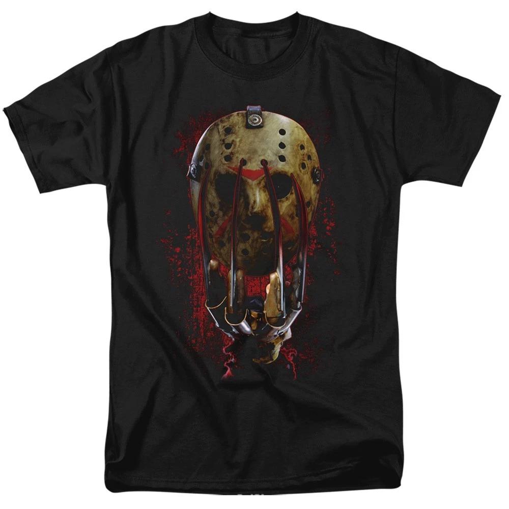 Freddy Vs Jason - Mask And Claws - Unisex Short Sleeve Children s T-shirt - Black 120