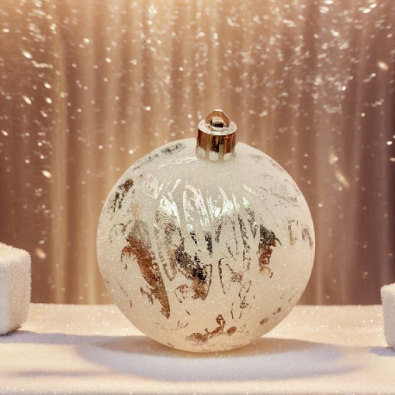 2025 Cross Border New Ink Style Christmas Ball, Sparkling Powder and Hand Drawn Christmas Ball Decoration Window Pendant
