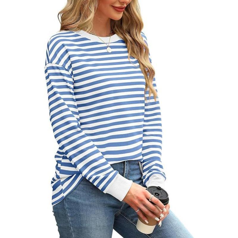 IHUASU Women's Fashion Casual O-Neck Long Sleeve Blouses & Shirts