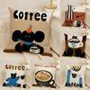 Creative Coffee Illustration Pillow Case Linen Cushion Covers For Decorative Sofa Home Pillows Case Car Chair Pillows Cases