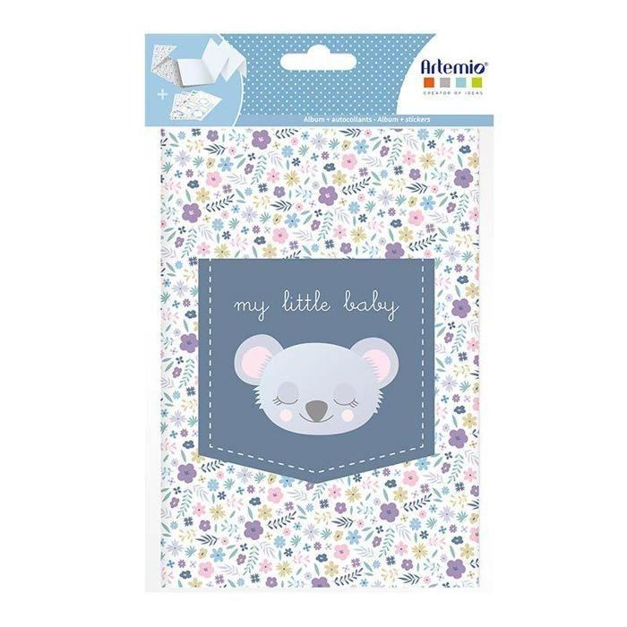 Mini Album bébé Scrapbooking - ARTEMIO - Koala Bleu - 20,3 x 14,3 cm - Idéal souvenirs