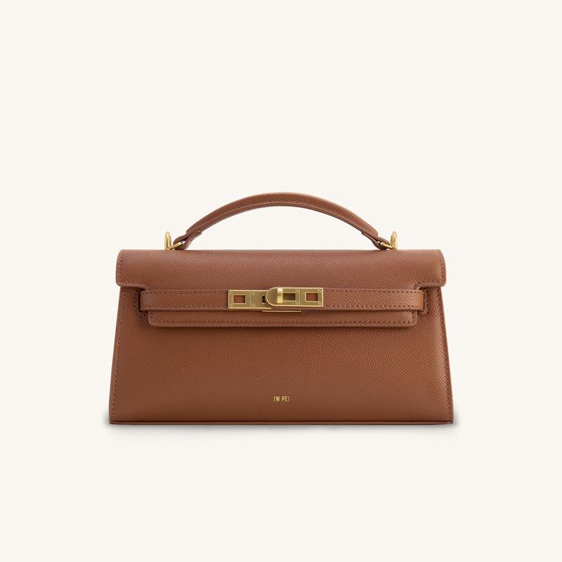 MARKET-3 JW PEI Noor Leerpatroon Stedelijk Minimalistisch Nieuwe Stijl Premium Crossbody Tas voor Dames - Dagelijks Gebruik Multifunctionele Tas brown