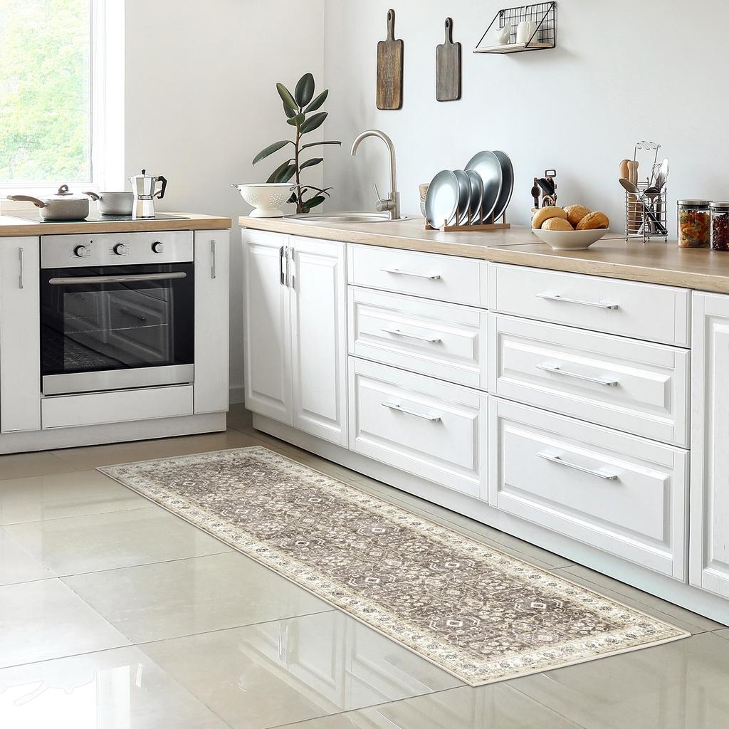 2x6ft Retro American Kitchen Soft Cotton Floor Mat Long Strip Carpet Wash Waterproof And Oil Proof Foot Mat Rug Home Decor