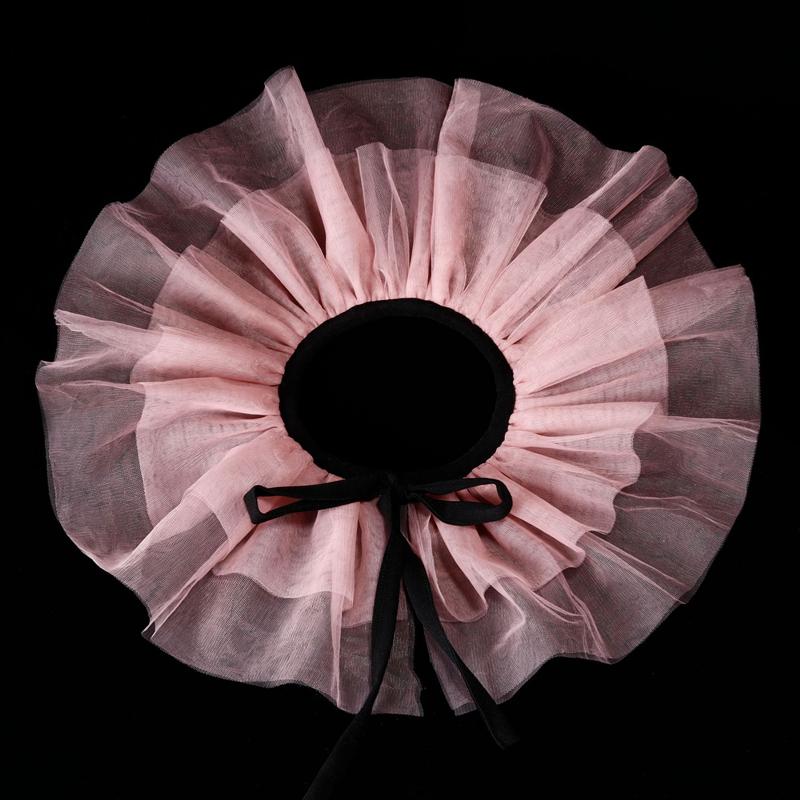 Perfect Match Ruffle Mesh Fake Collar Shawl Clown Performance Makeup Neck Accessories Renaissance Tulle Costume Detachable Collar