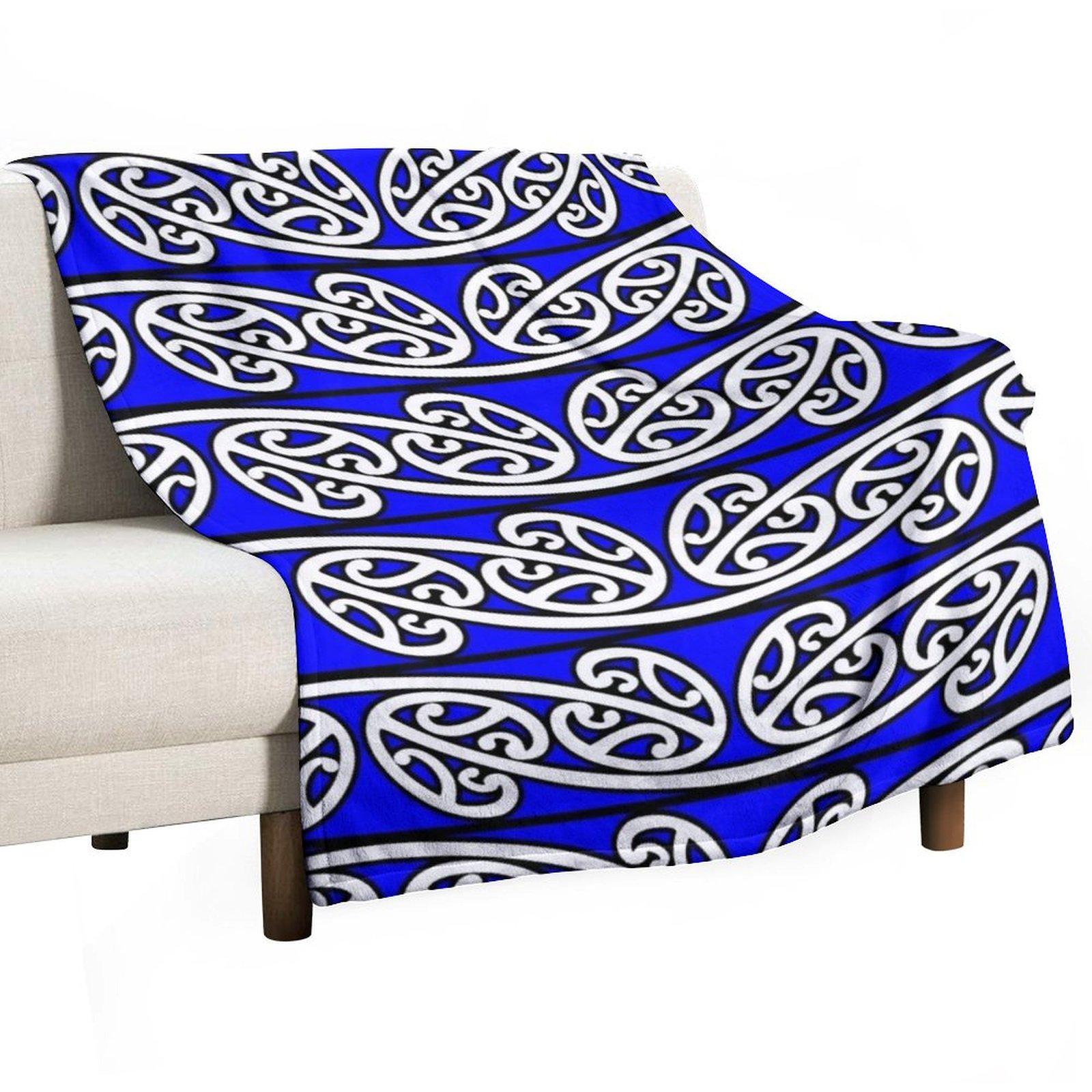 

Kowhaiwhai Pattern, Mangopare, Version 5, Blue, Large Throw Blanket warm winter Blankets For Baby Cute Blankets 30x40in