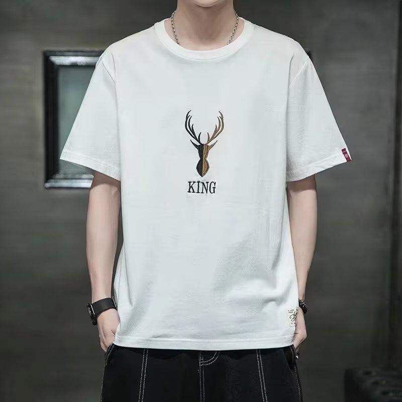Gradually Change Smiley Face Summer Short-Sleeved T-Shirt Men'S Summer Trendy Brand Half-Sleeved Versatile T-Shirt Men'S Thin Summer Clothes