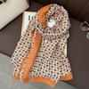 Clearance Autumn and Winter Cotton and Linen Scarf Manufacturers Wholesale European and American Fashion Rhombus Windmill Silk Scarf Sunscreen Large