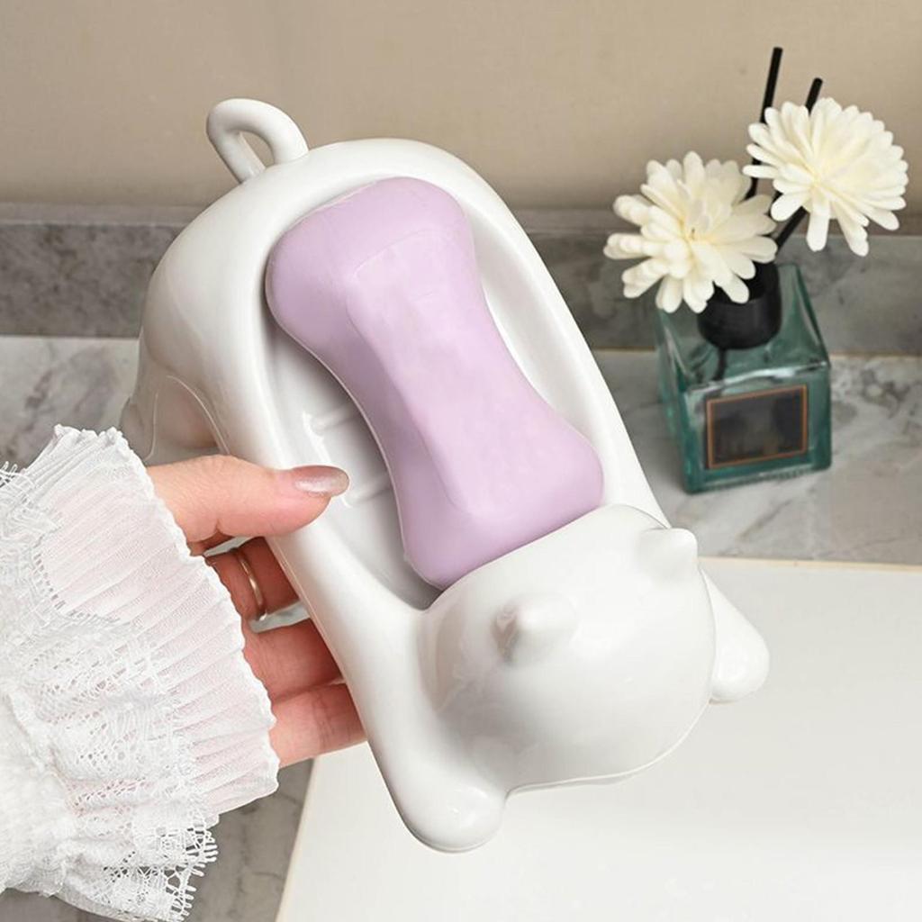 Creative Cat-Themed Soap Dish Holder with Non-Slip Base and Drainage Design