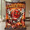 Flaming Football Theme blanket Lightweight Warm Flannel Blanket Decorative Throw Blanket for Home Decoration