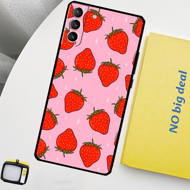 Strawberry Phone Case For Samsung Galaxy S25 Ultra S21 S22 S23 S24 Ultra S9 S10 S20 Plus S25 FE Cover