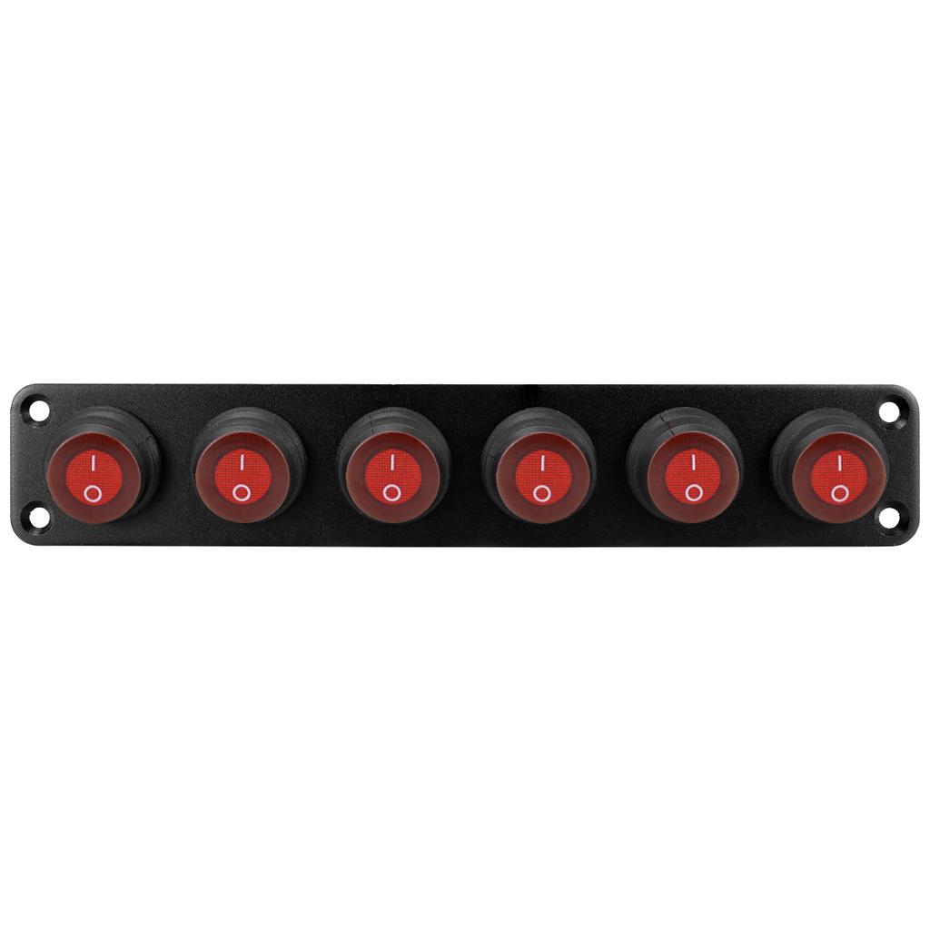 Nilight 1-6 Schalterpanel mit Kippschaltern 12V Wasserdicht Ein/Aus Kippschalter mit rotem LED-Licht für Auto, Boot, LKW-Fahrzeuge