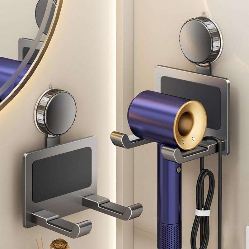 Blow Dryer Stand Space Saving Bathroom Storage Solution with Strong Suction Power not Drill Hair Dryer Rack for Toliet