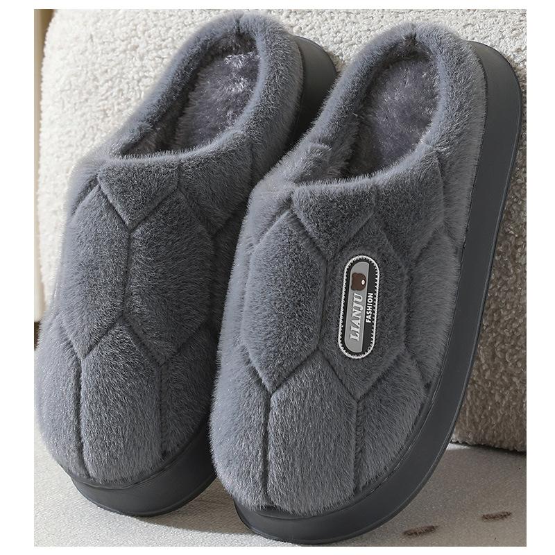 2025 new extra large size cotton mop winter non-slip home suede slippers warm thick bottom indoor