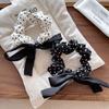 Temperament Polka Dot Bow Small Intestine Hair Band Girl Headband High Elastic Rubber Band Hair Rope Hair Accessories