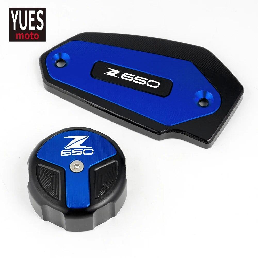 Motorcycle Accessories Front & Rear Brake Fluid Cylinder Master Reservoir Cover Cap For Kawasaki Z650 2017 2018  Universal