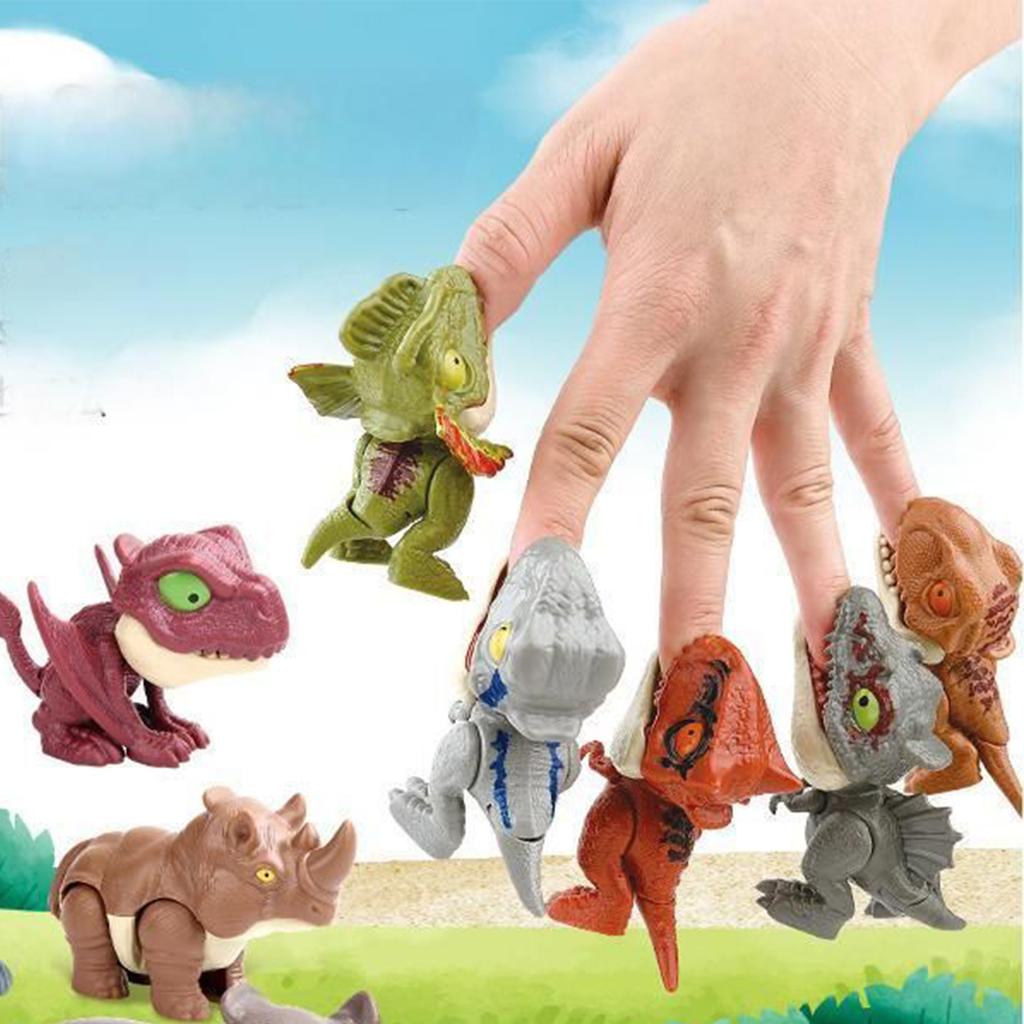 Children's Cartoon Simulation Dinosaur Model Dinosaur Creative Desktop Ornaments Fun Finger Biting Dinosaur Toy
