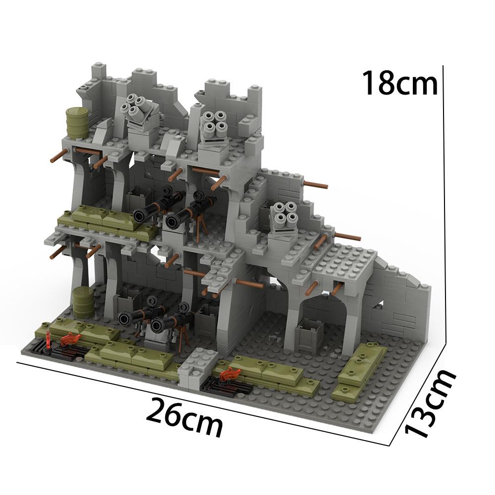 

Military Scene Ruined Battlefield MOC Building Blocks Boy 496pcs Assembly War Abandoned Base Educational Model Bricks Toys Gifts